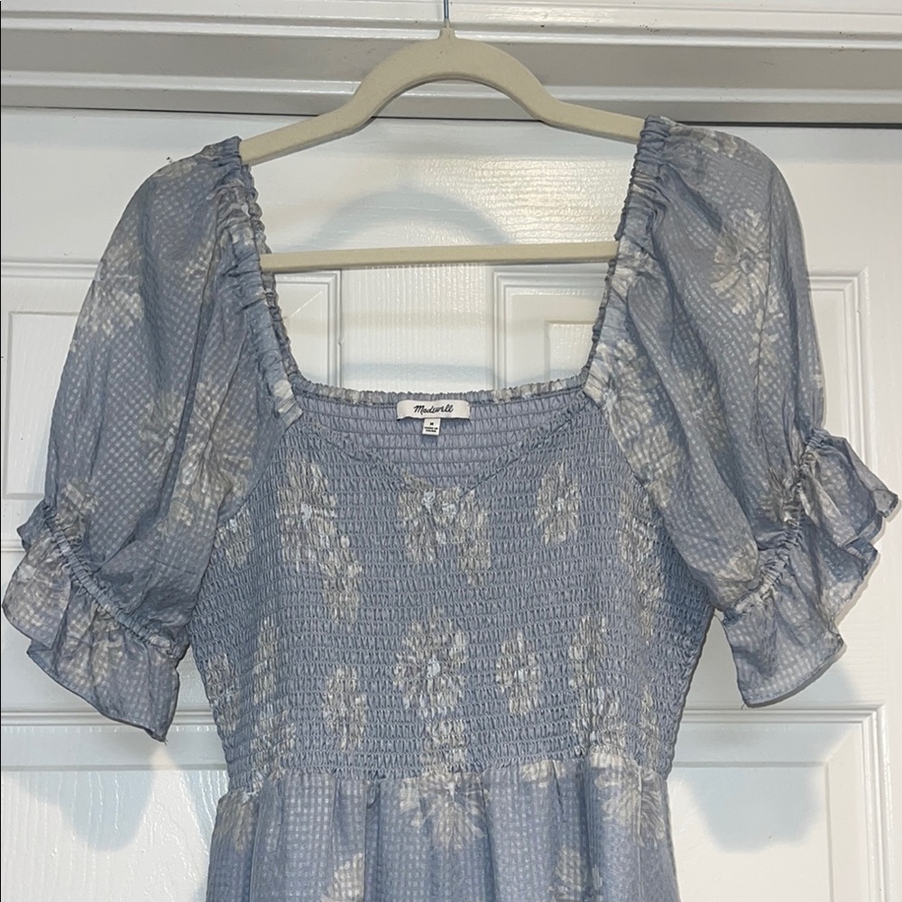 Madewell Silk Lucie Smocked Mini Dress in Moody Blooms - Picture 5 of 8